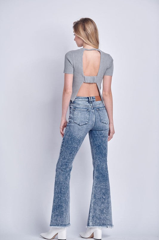 At1026flm High Rise Stretch Flare Jeans | view 4 | Artemis Vintage | us.meeeshop