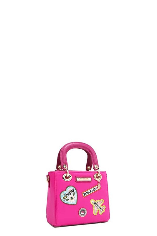 Nicole Lee USA Color Patch Handbag with Top Handle - us.meeeshop