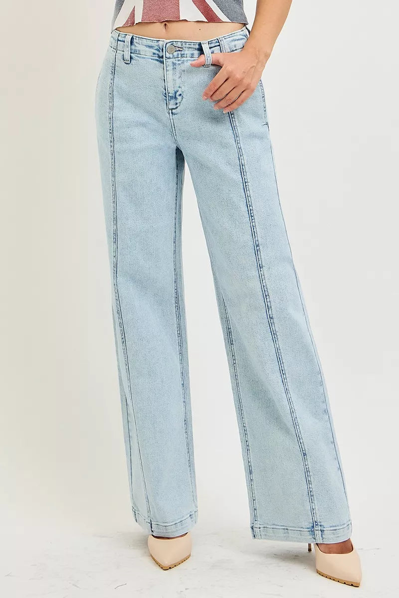 risen slouchy wide Risen Slouchy Wide Leg Jeans view 2 (bottom) - shop at us.meeeshop