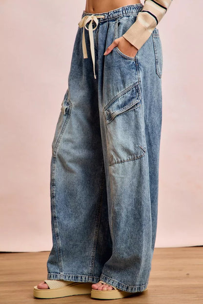 Bibi Baggy Barrel Jeans with Cargo Pockets | view 2 | Trendsi | us.meeeshop