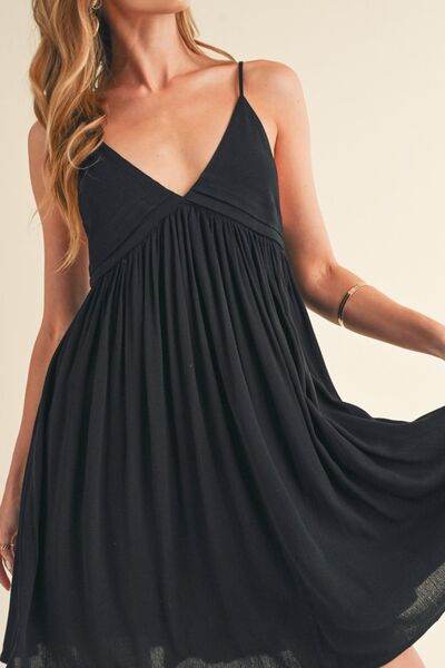 Aemi + Co Ruched Plunge Mini Cami Dress - us.meeeshop