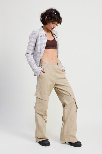 Cargo Pants with Pocket Detail | view 14 | Emory Park | us.meeeshop