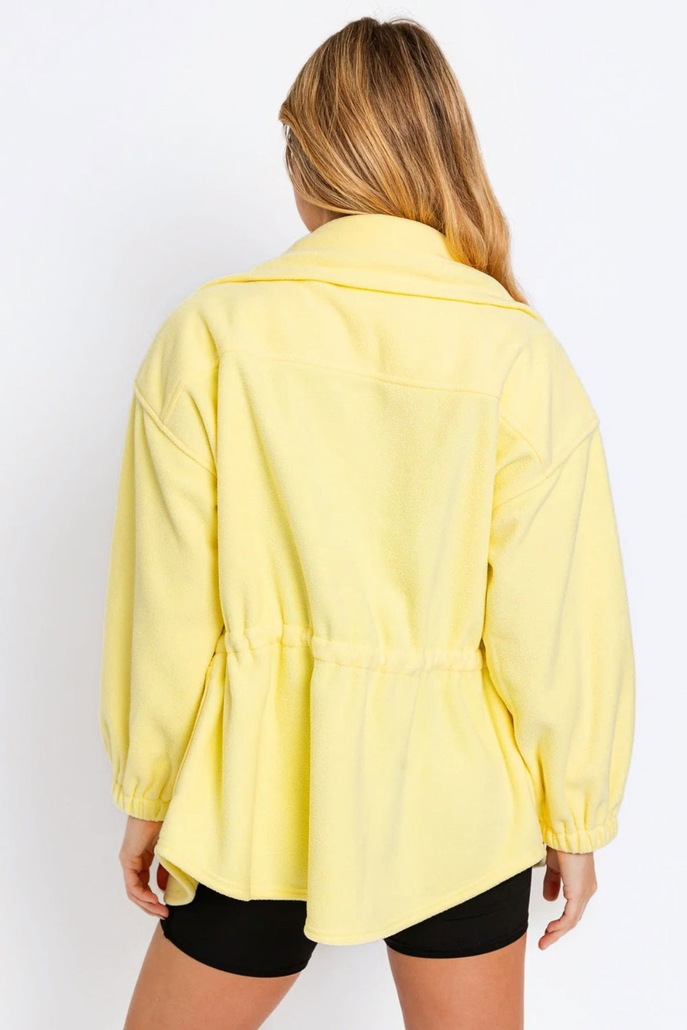 Tasha Apparel Zip Up Waist Drawstring Soft Fleece Jacket | us.meeeshop