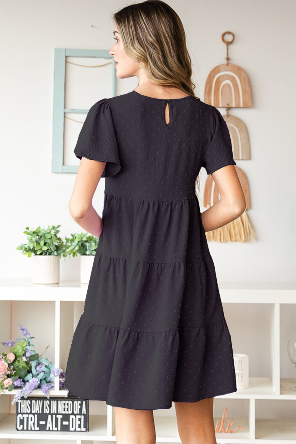Heimish Swiss Dot Short Sleeve Tiered Dress | us.meeeshop
