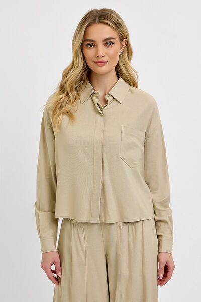 RISEN Button Down Long Sleeve Shirt - us.meeeshop