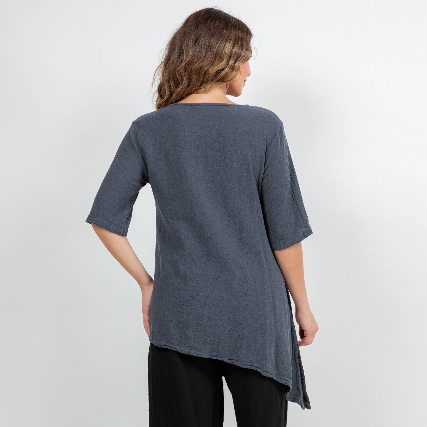 Dagny Top - Cotton Knit Accents Overlay a Fun Sidekick 100% Cotton Gauze in 0 (XS/S) view 5 - Fall Wardrobe Essential