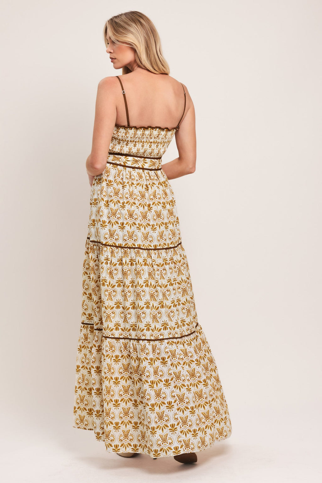 Dainty Flora Woven Maxi Dress view 10 (dress) - dainty floral dress, dainty floral dress with sleeves,  - shop at us.meeeshop