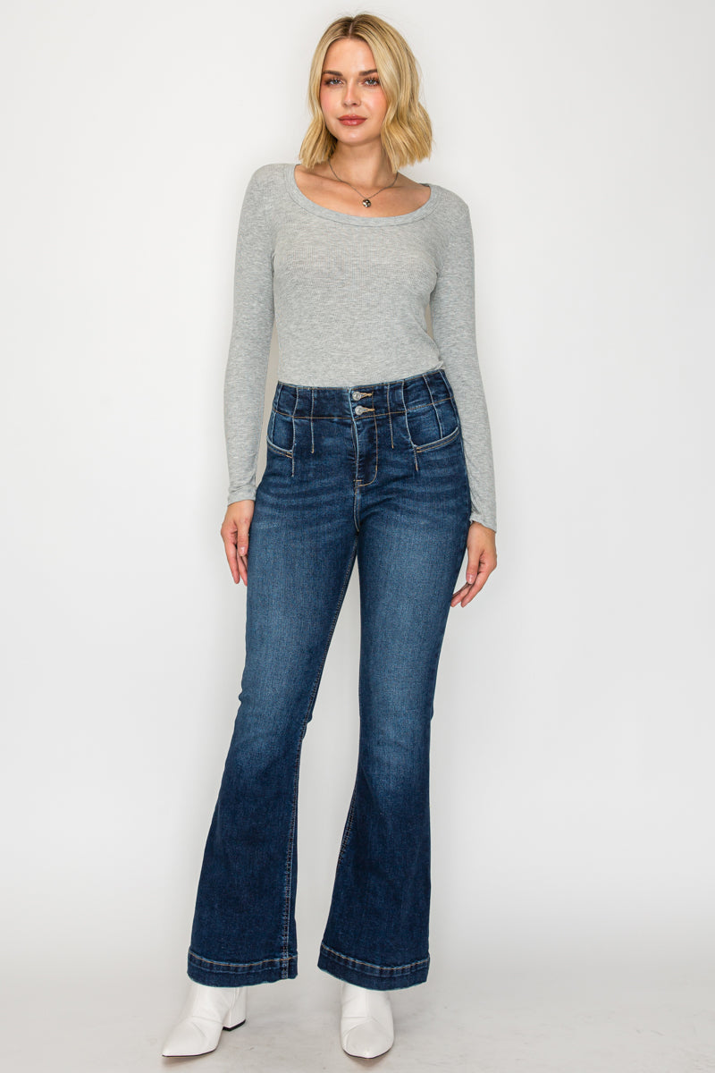 Daisy Tummy Control Hip Lifter High Rise Modern Flare Jeans in 3 (25) - High-Waisted (bottom)