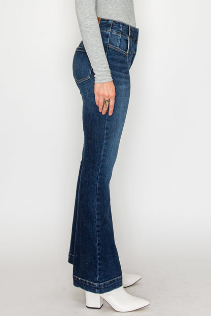 Daisy Tummy Control Hip Lifter High Rise Modern Flare Jeans in 7 (27) view 3 - High-Waisted (bottom)