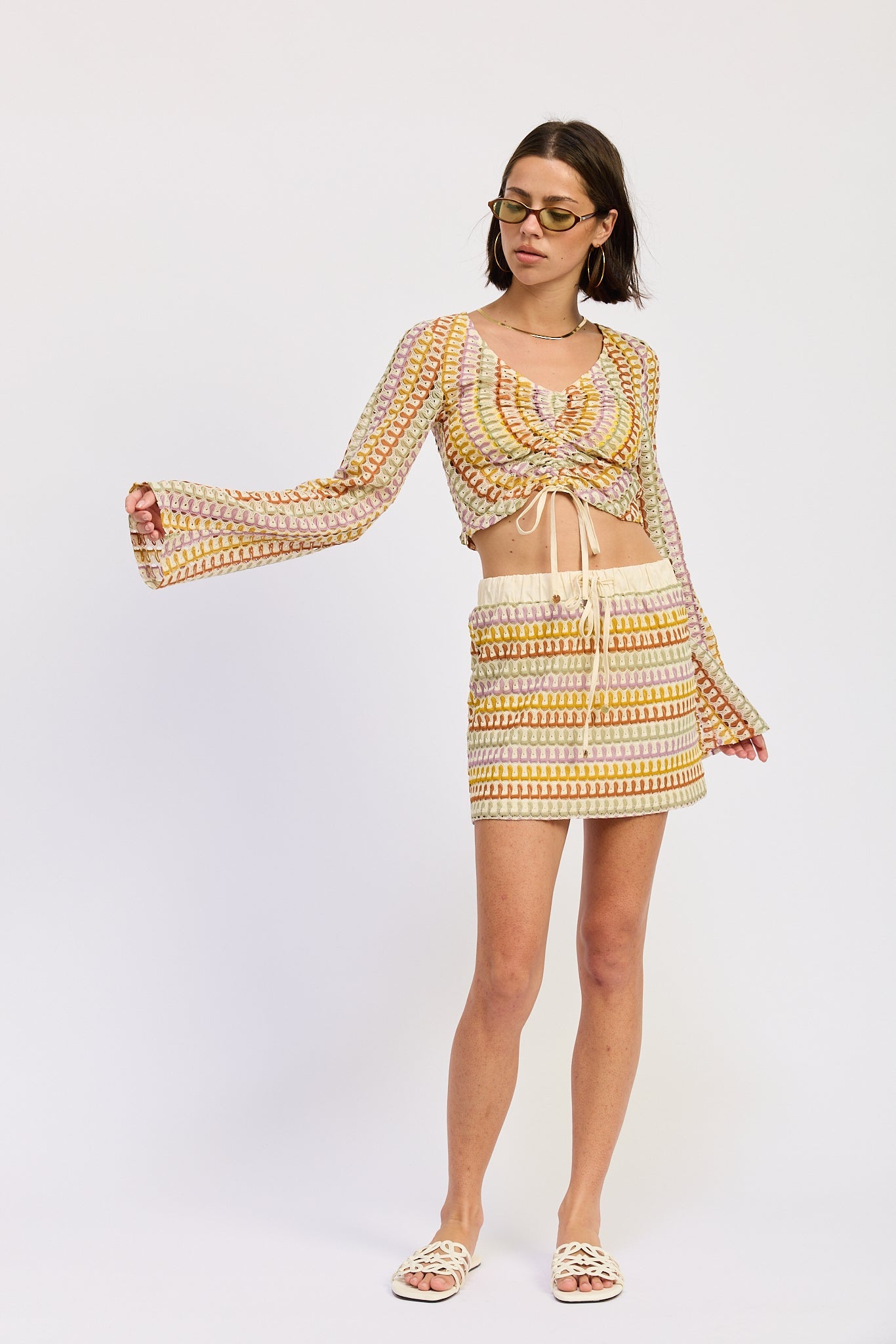 Daleyza Mini Skirt in Sage Multi - Daleyza Dress