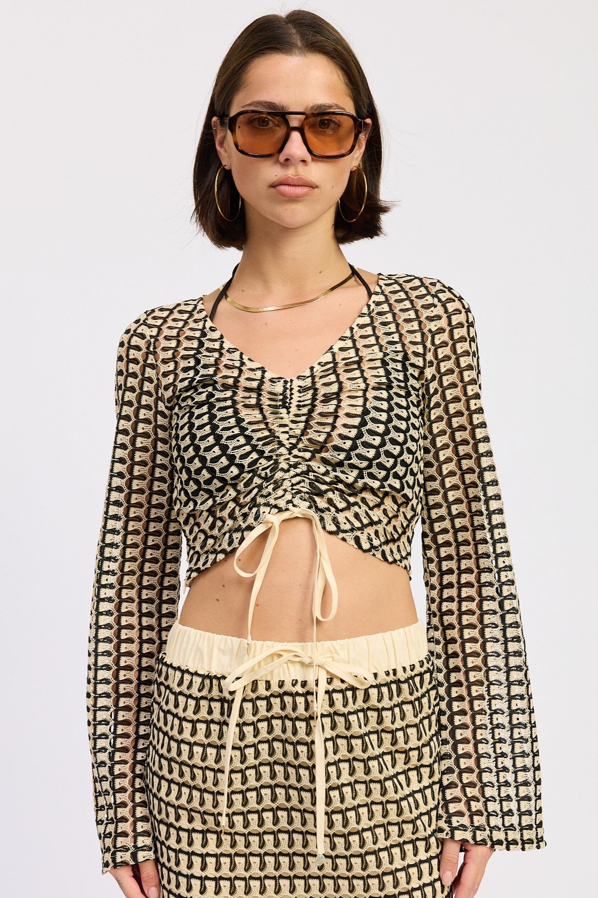 Daleyza Top in Cream Multi - Daleyza Poncho Top