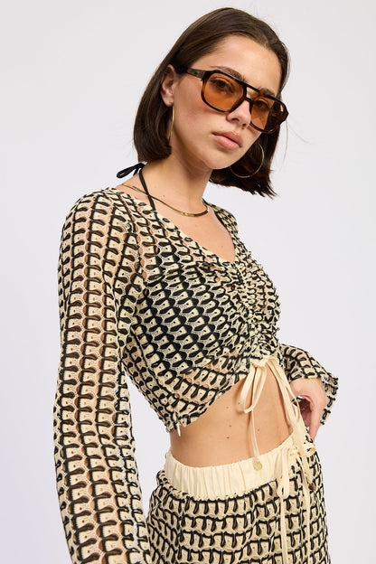 Daleyza Top in Cream Multi view 2 - Daleyza Poncho Top