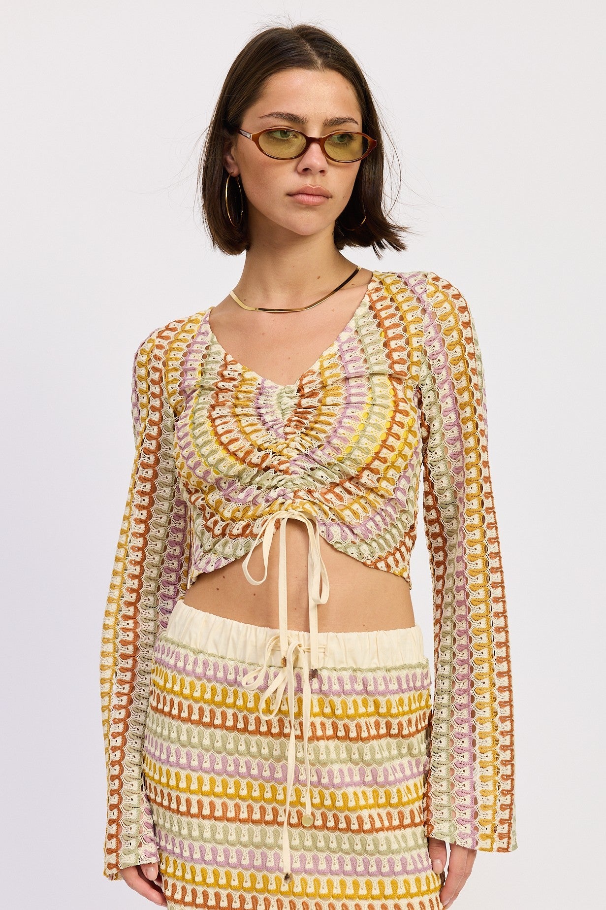Daleyza Top in Sage Multi view 4 - Daleyza Poncho Top