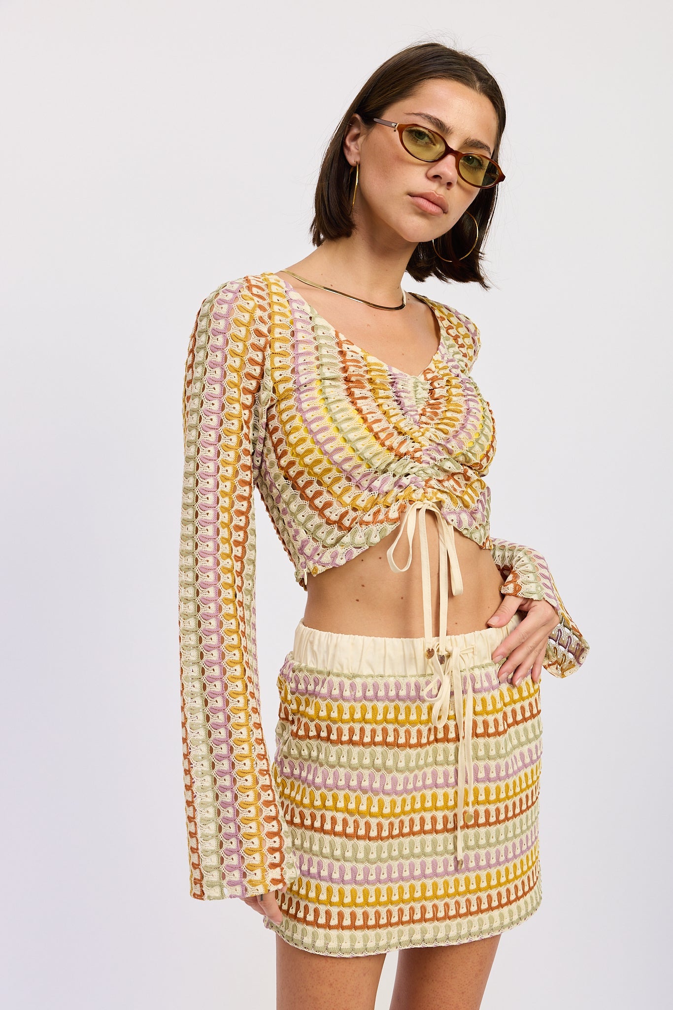 Daleyza Top in Sage Multi view 5 - Daleyza Poncho Top