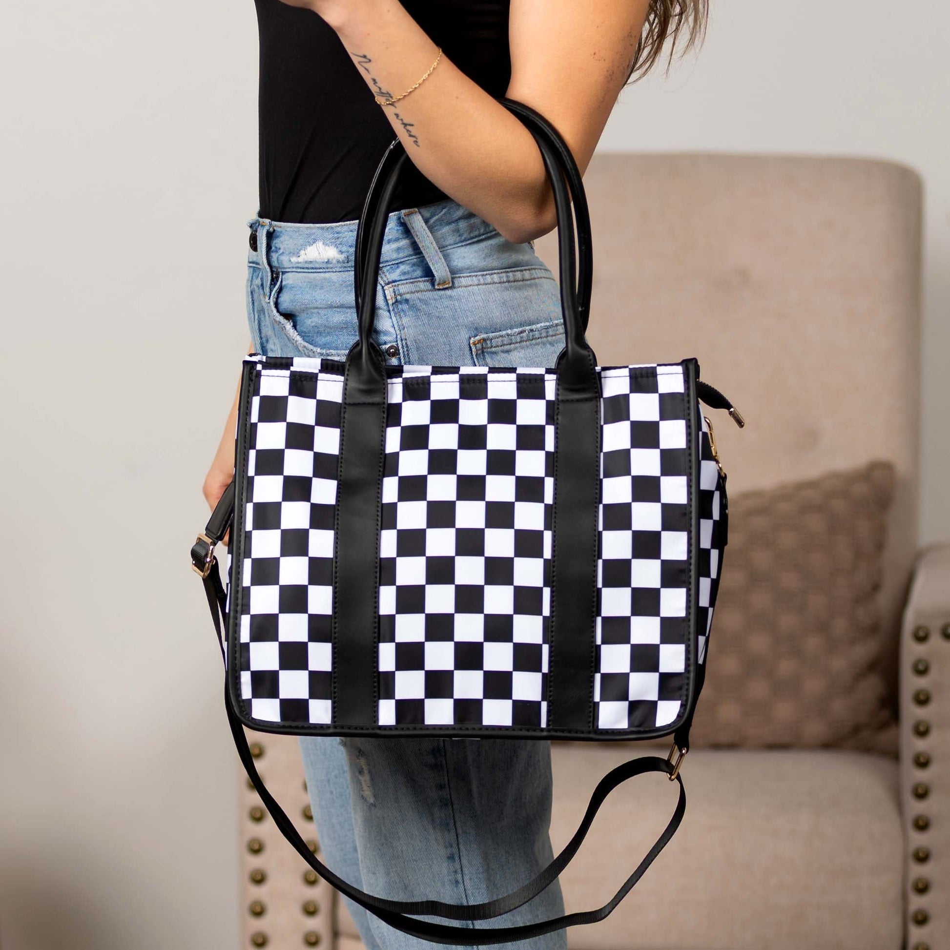Dallas Checkered Tote view 7 (bag)