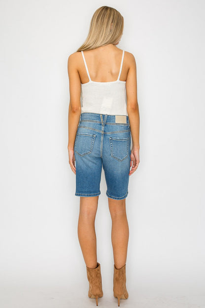 Daphne High Rise Double Button Waistband Bermuda Jeans view 7 - High-Waisted (bottom)