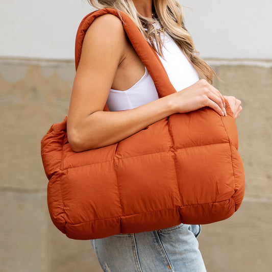 Daphne Puffer Tote in Almond - Daphne Tote (bag)