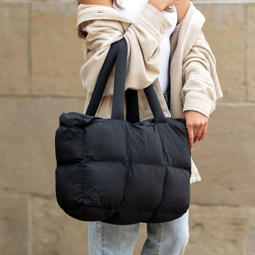 Daphne Puffer Tote in Gray view 3 - Daphne Tote (bag)