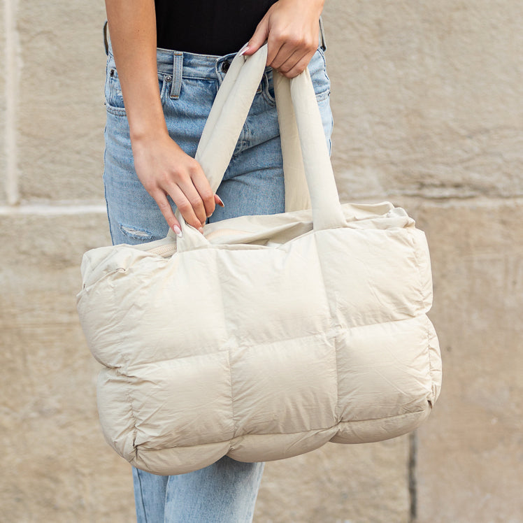 Daphne Puffer Tote in White view 6 - Daphne Tote (bag)