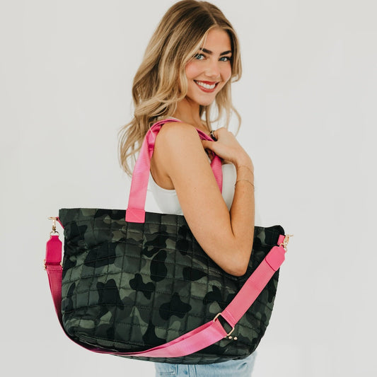 Day Dreamer Quilted Tote Bag in Orange view 2 - Daydreamer Tote