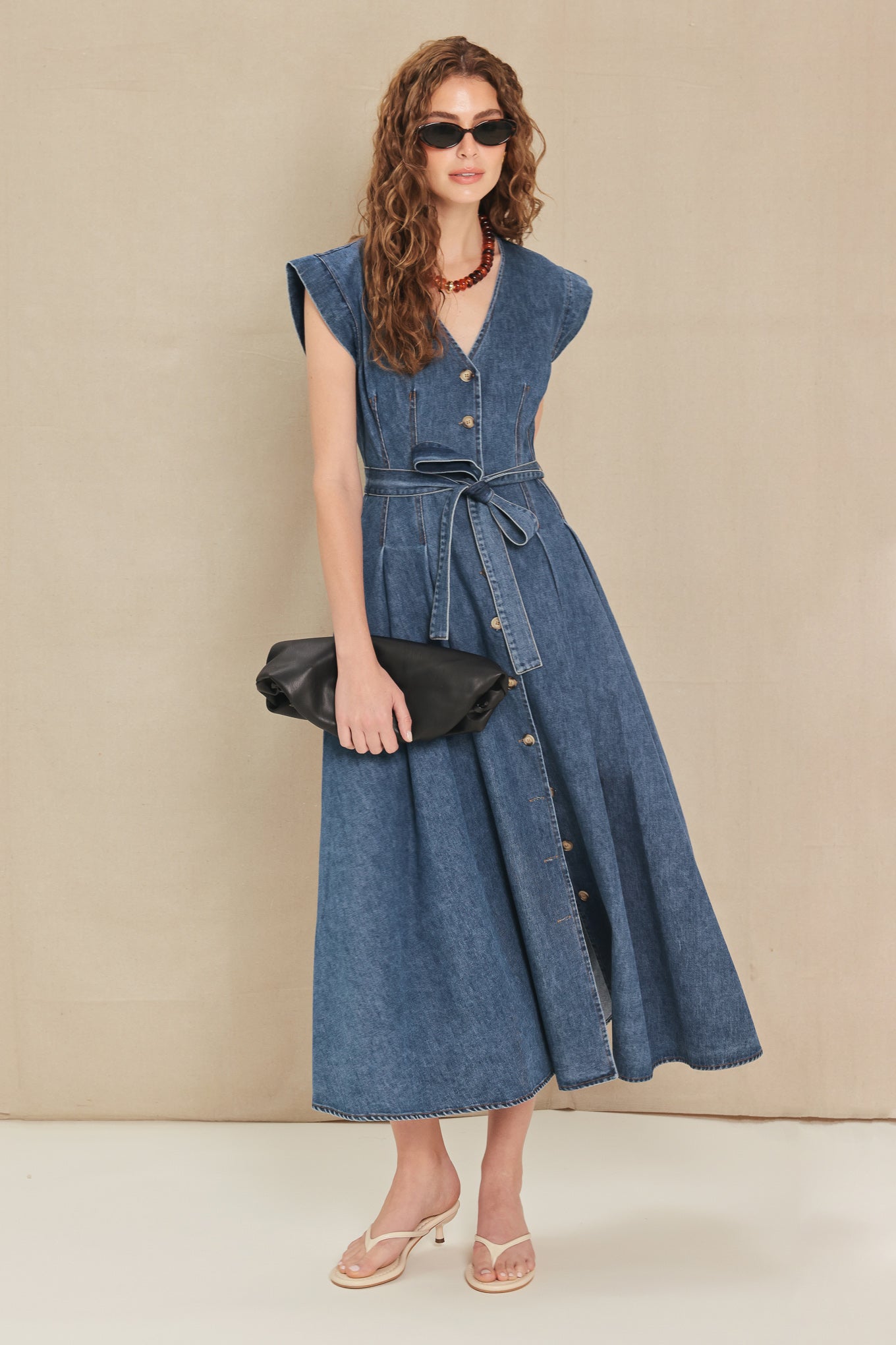 Daydream Denim Midi Dress in MEDIUM INDIGO - Daydream Denim Dress Gorman