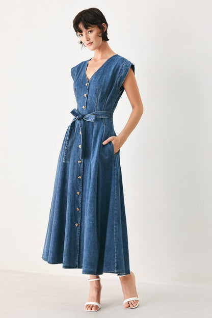 Daydream Denim Midi Dress view 5 - Daydream Denim Dress Gorman