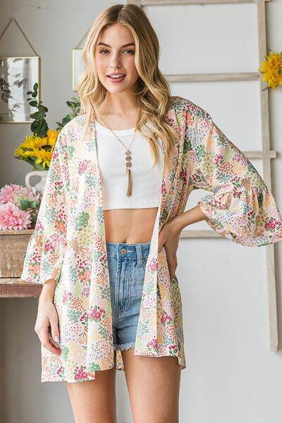 Heimish Full Size Multi Color Floral Open Cardigan Plus Size - us.meeeshop