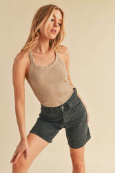 Aemi + Co Scoop Neck Ribbed Tank