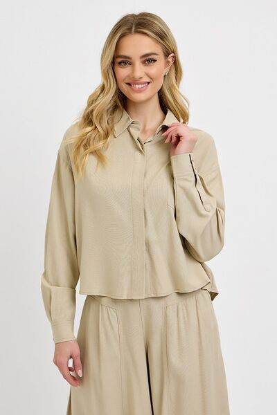 RISEN Button Down Long Sleeve Shirt - us.meeeshop