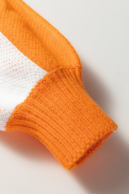 neck checkered sweater V Neck Checkered Sweater - Tangerine view 7 (layer) - shop at us.meeeshop