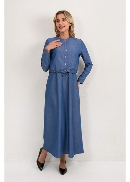 Deep Ocean Blue Midi Set in M view 3 - Deep Water Setting On Whirlpool Washer (dress)