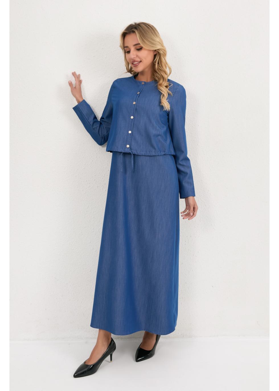 Deep Ocean Blue Midi Set in XL view 5 - Deep Water Setting On Whirlpool Washer (dress)