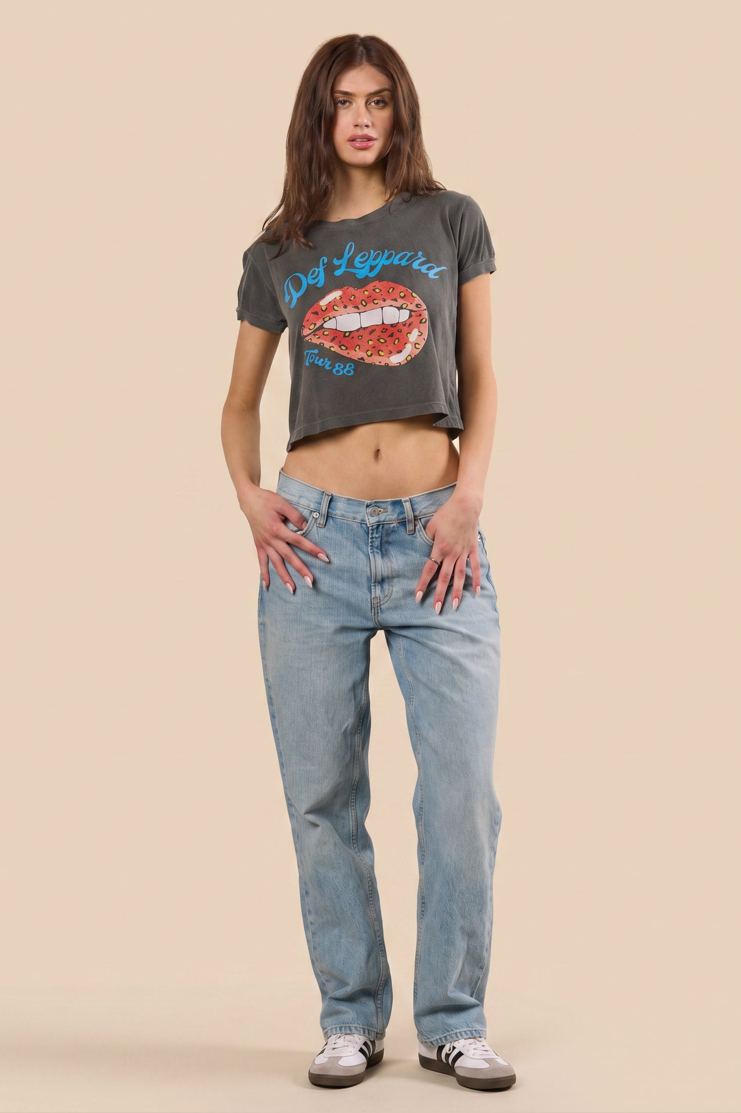 Def Leppard Tour of 1988 Cropped Tee in XS - Def Leppard Tee Shirt (top)