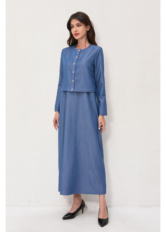 Denim Grace Two-piece Set in S view 2 - Vita Grace Denim Set (bottom)