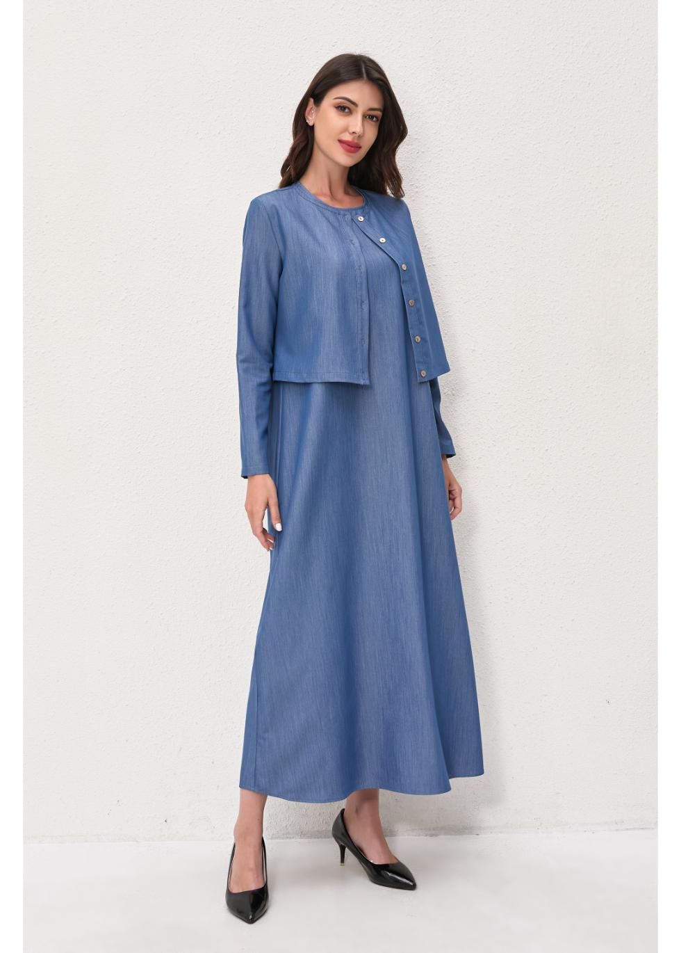 Denim Grace Two-piece Set in XL view 5 - Vita Grace Denim Set (bottom)