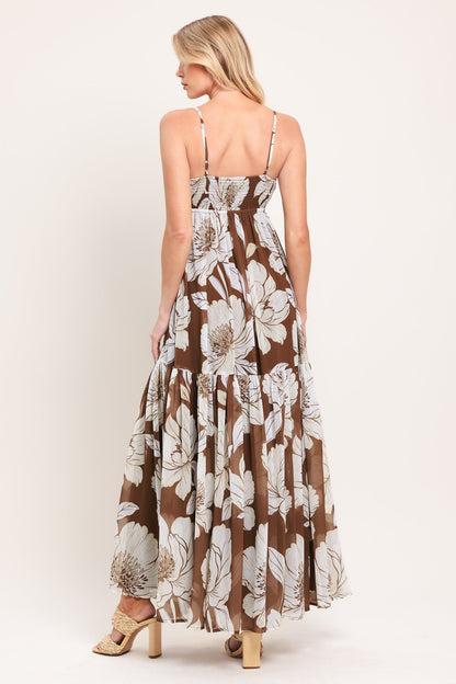 Desert Bloom Woven Maxi Dress in BROWN view 6 - Desert Flower Dress