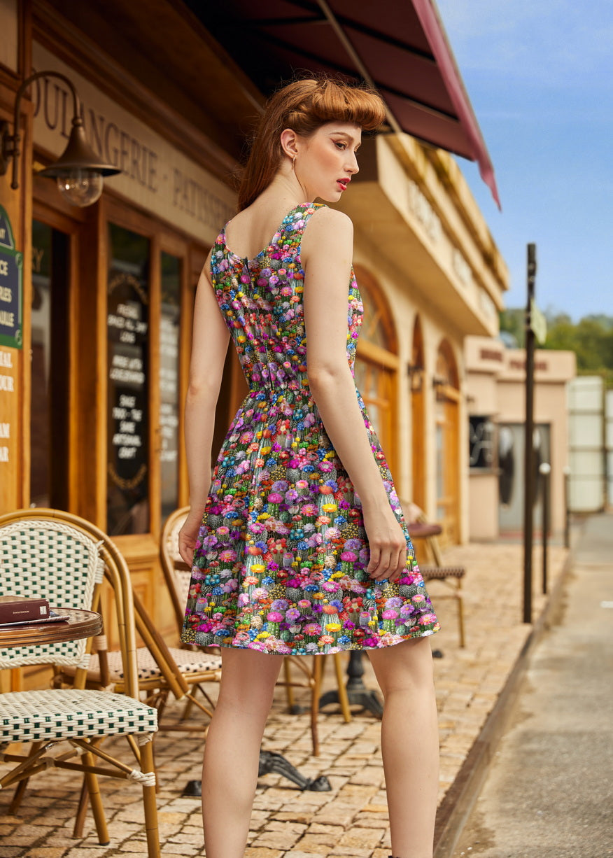 Desert Blooms Shorter Length Fit & Flare Dress in 1X view 6 - Desert Blooms Knit Dress