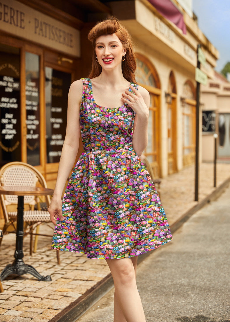 Desert Blooms Shorter Length Fit & Flare Dress in XS - Desert Blooms Knit Dress