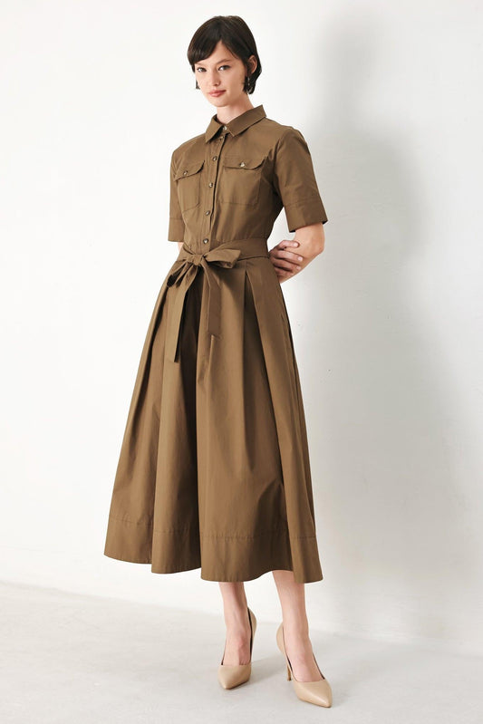 Desert Icon Woven Midi Shirt Dress in NEUTRAL view 2