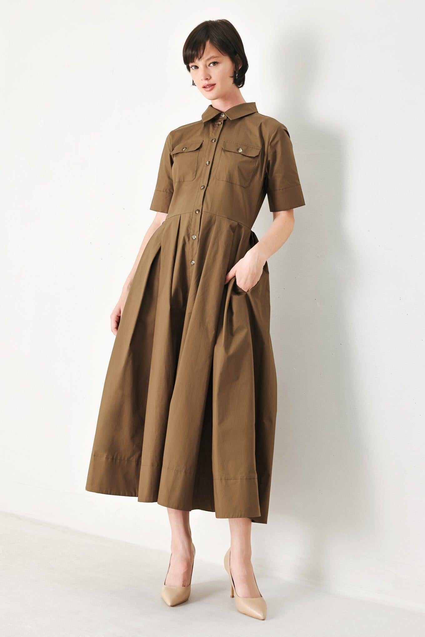 Desert Icon Woven Midi Shirt Dress view 9