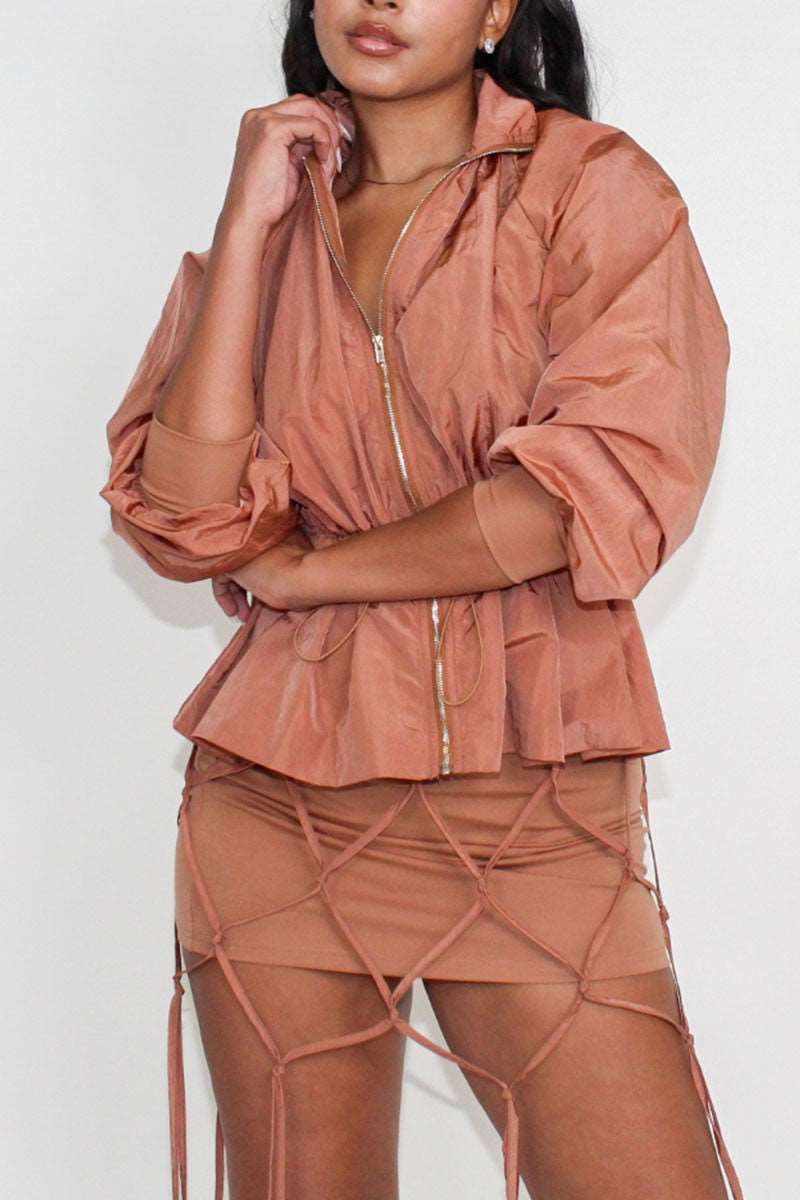 Desert Rose: Cinched Waist Windbreaker and Tassel Skirt Set in Medium view 2 - Desert Flower Skirt