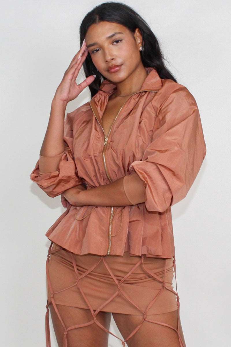 Desert Rose: Cinched Waist Windbreaker and Tassel Skirt Set in Large view 3 - Desert Flower Skirt