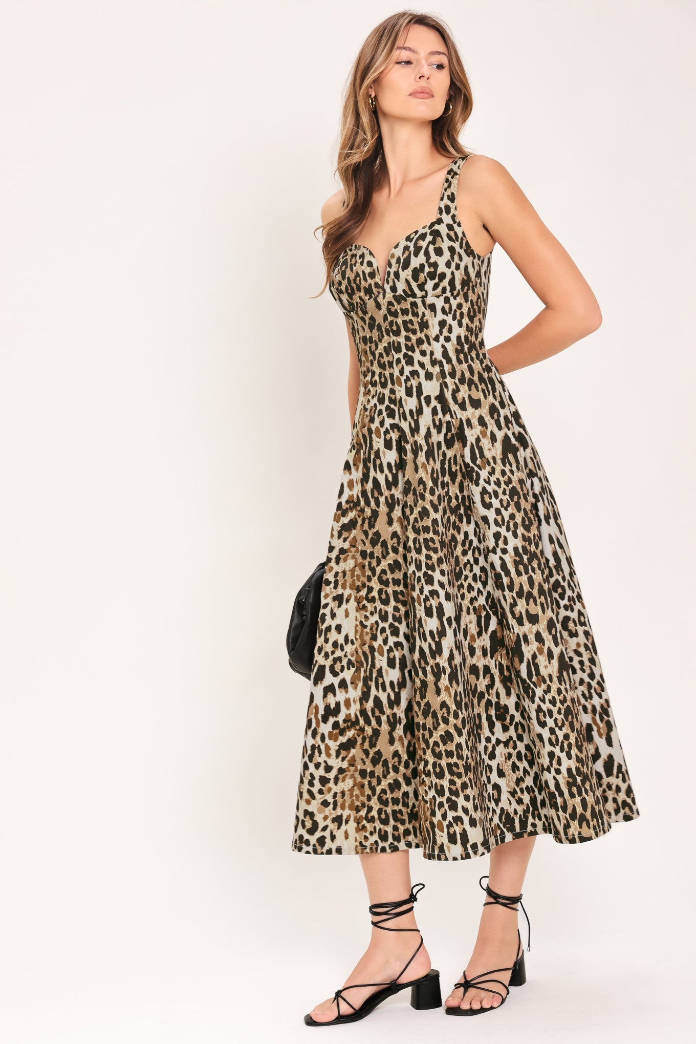 Desert Rose Leopard Woven Midi Dress in LEOPARD view 4 - Desert Rose Dress For Wedding