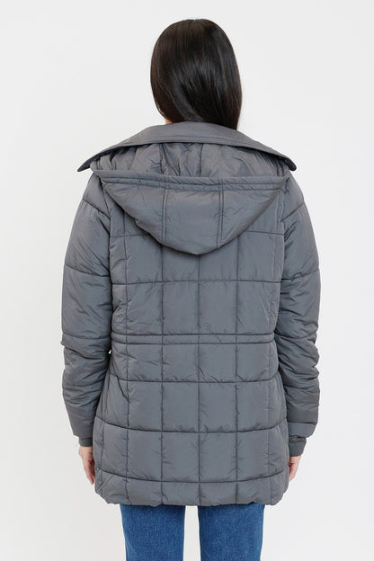 Detailed Snap Puffer Jacket in Black view 19 - Full Snap Jacket (layer)