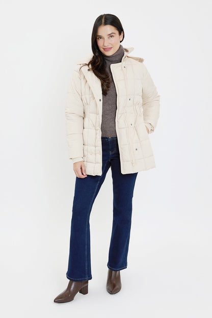 Detailed Snap Puffer Jacket in Olive view 15 - Full Snap Jacket (layer)