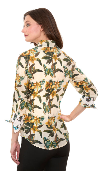 Dizzy-lizzie 3/4 Sleeve Rome Shirt Butterfly Print in M view 3 - Printing T Shirt Cost (top)
