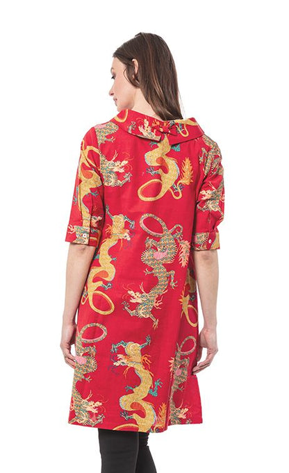Dizzy-lizzie Audrey Retro Dress Red Dragons in L view 4 - Audrey Vintage Dress