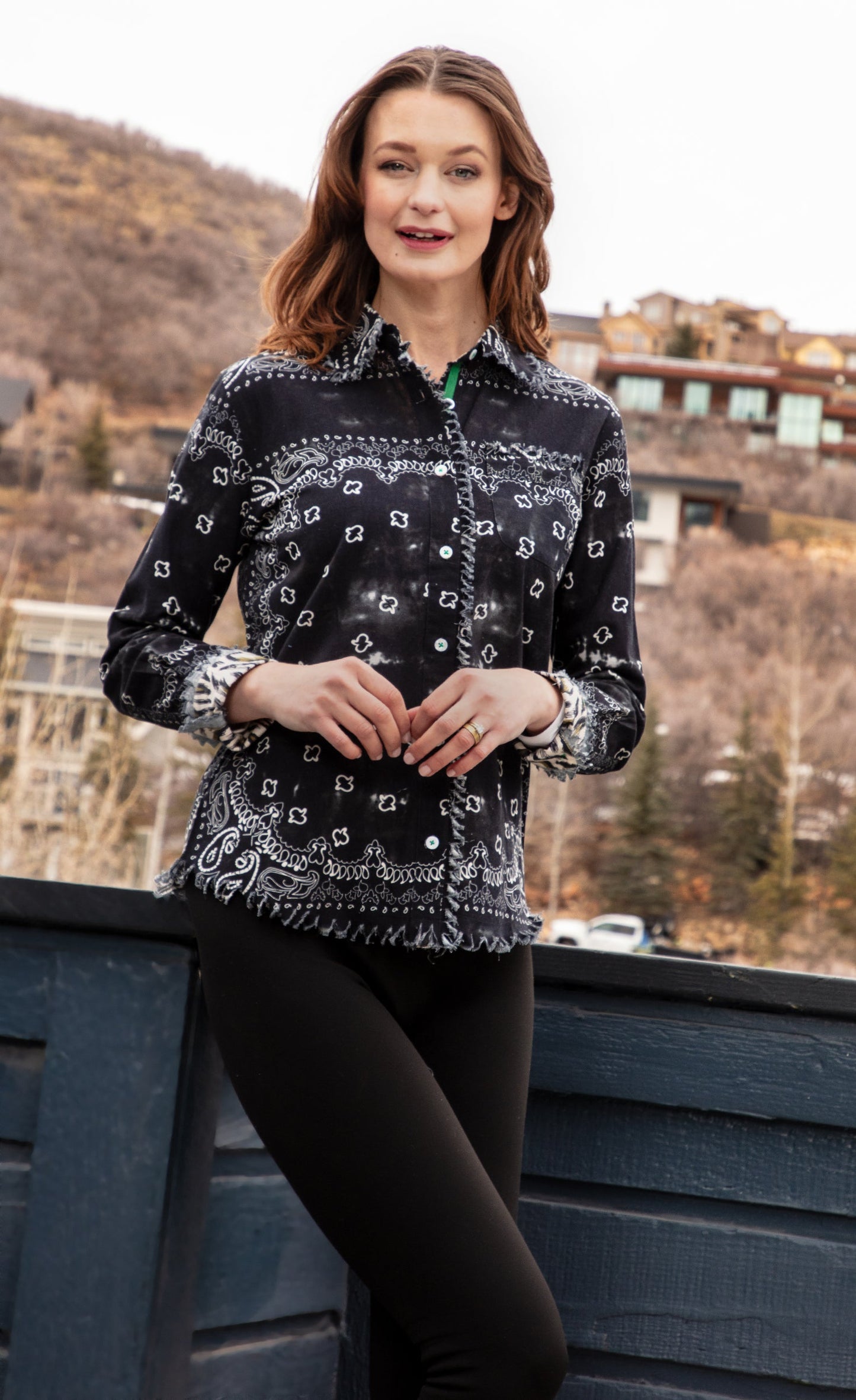 Dizzy-lizzie Black Bandana Print Cape Cod Top in XS - Black Bandana Code