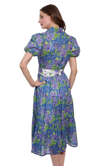 Dizzy-lizzie Litchfield Dress Navy Ground Hydrangea Print in L view 4 - Print Dress