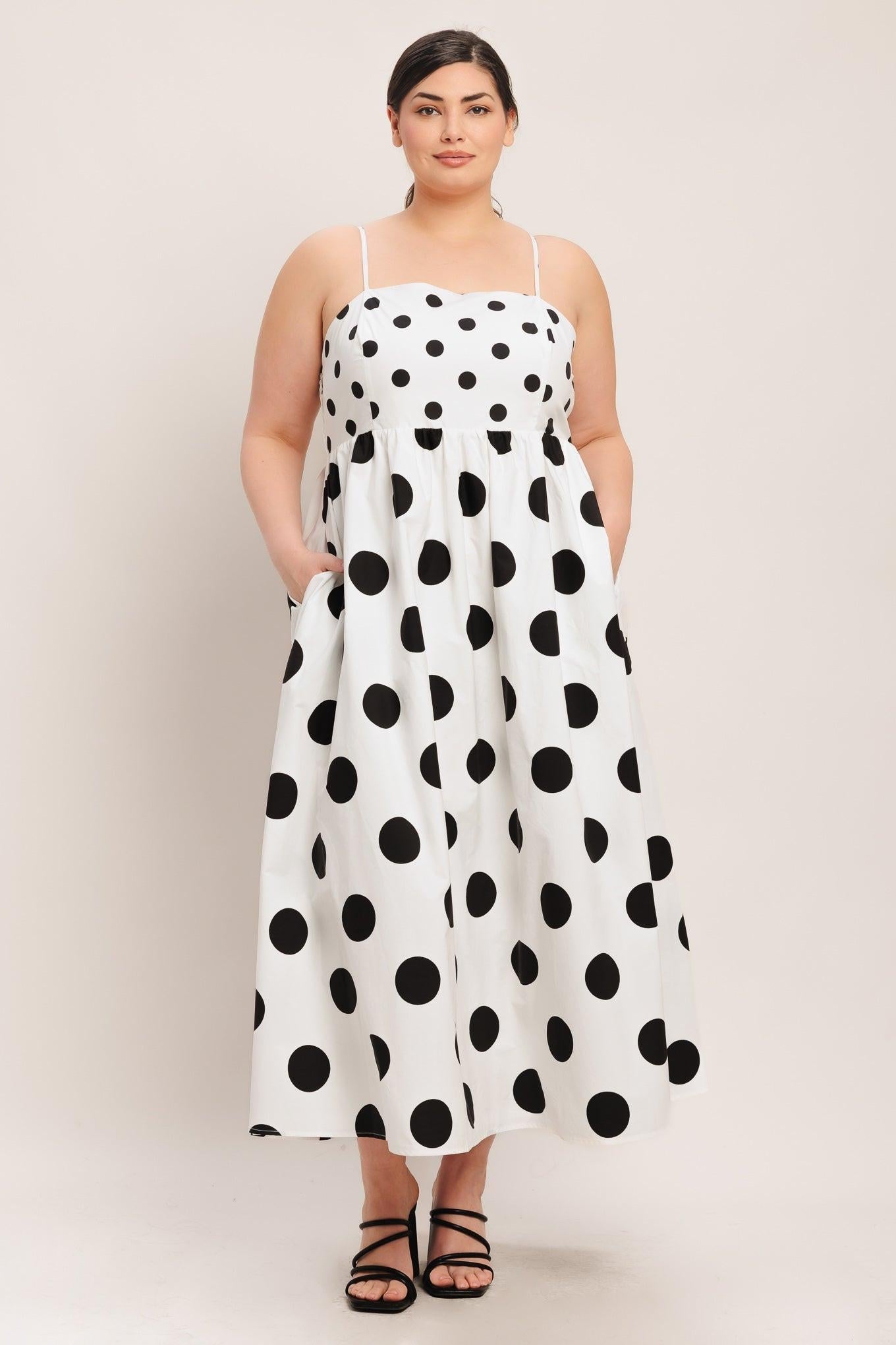 Dolce Vita Polka Dot Woven Midi Dress in BROWN/WHITE view 10 - Pol Dress